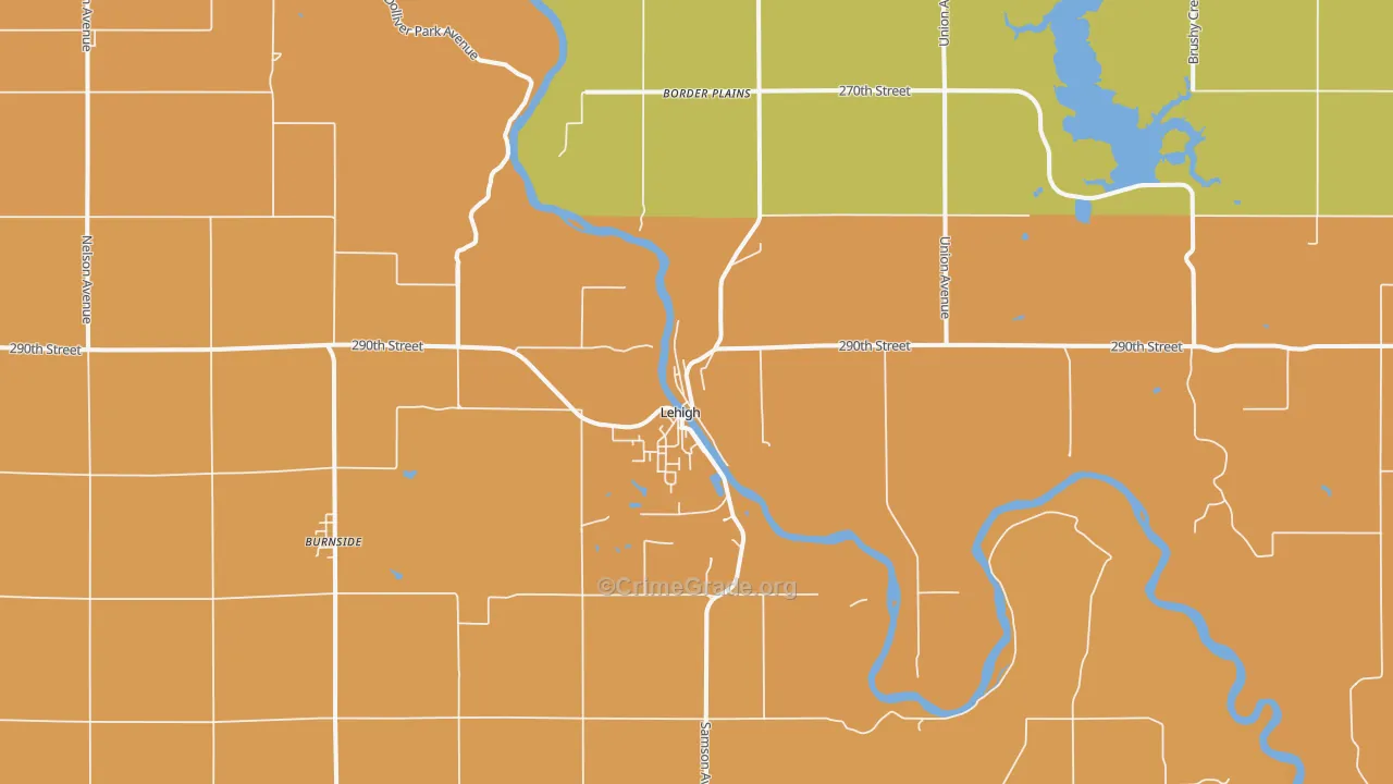 Lehigh, IA Map of Assault Rates