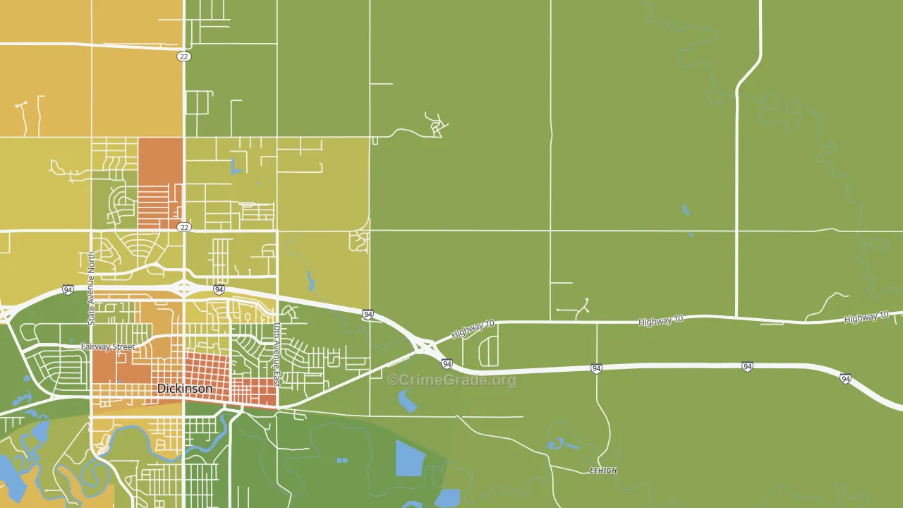 Lehigh, ND Map of Assault Rates