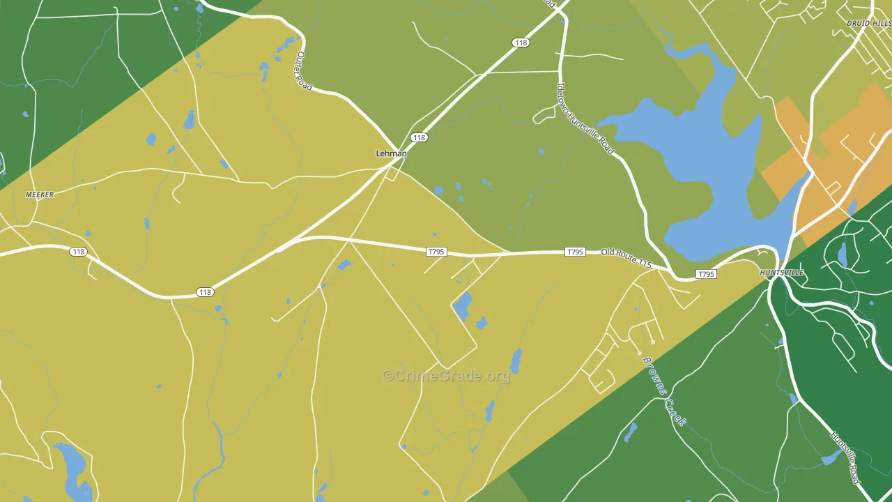 Lehman, PA Map of Assault Rates