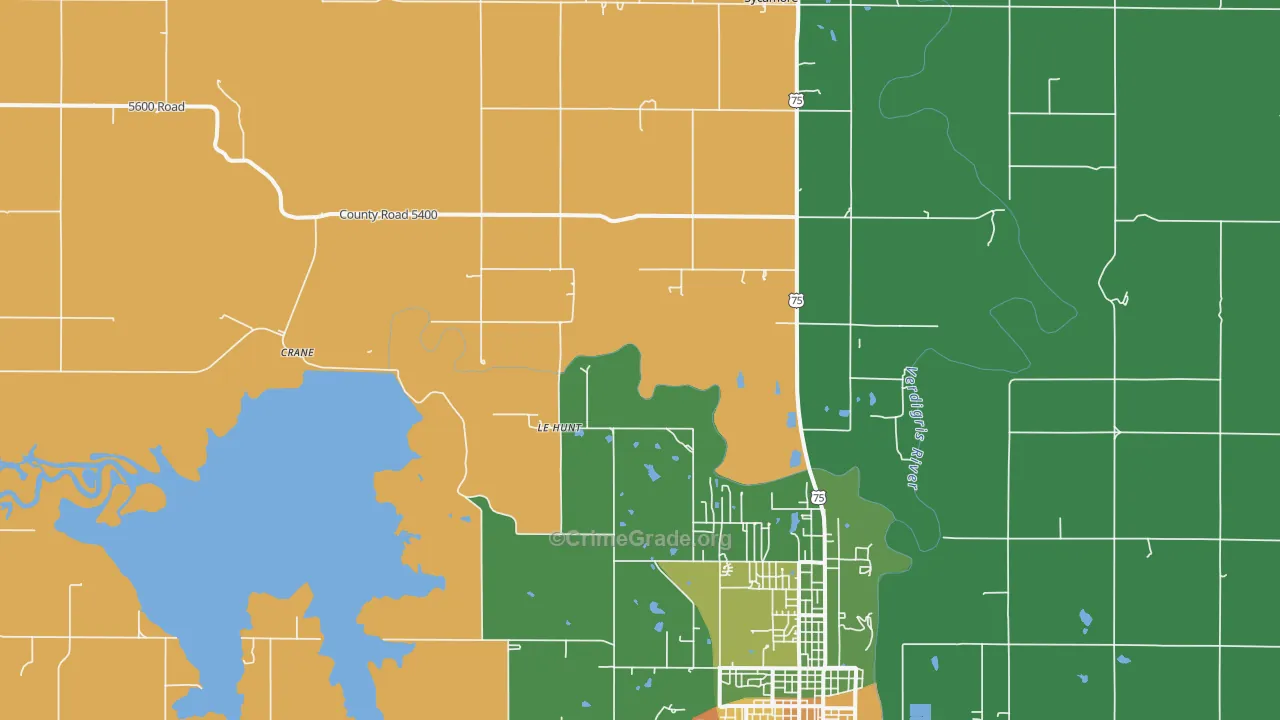 Lehunt, KS Map of Assault Rates