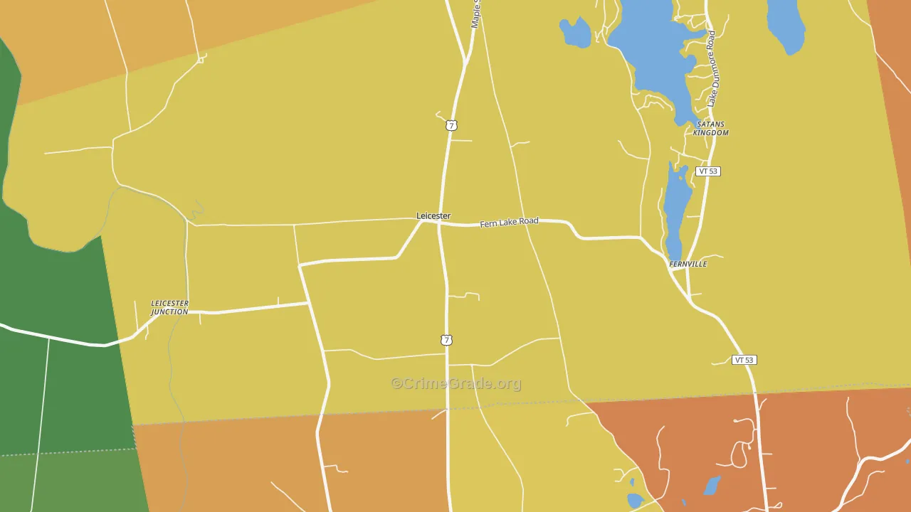 Leicester, VT Map of Assault Rates