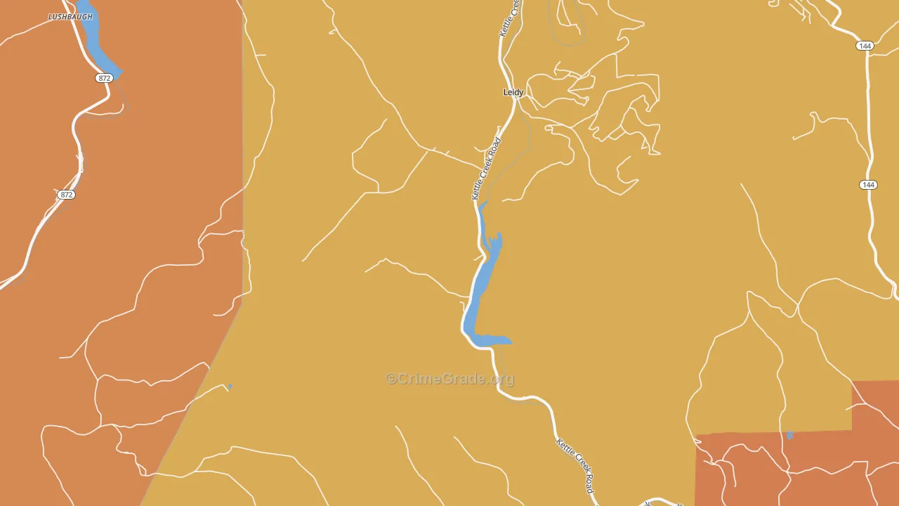 Leidy, PA Map of Assault Rates
