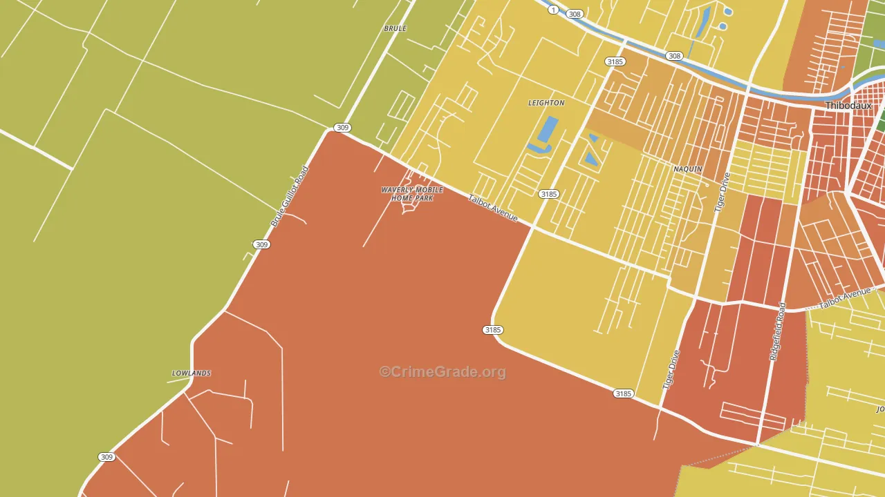 Leighton, LA Map of Assault Rates