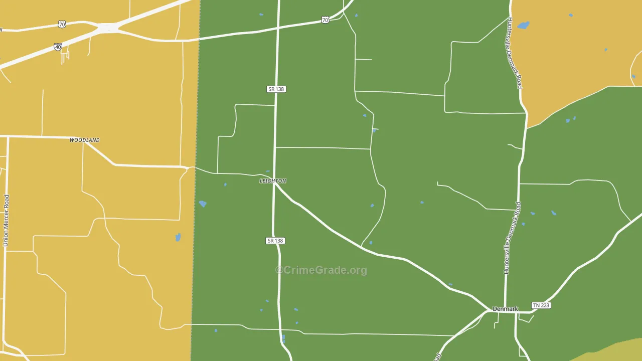 Leighton, TN Map of Assault Rates