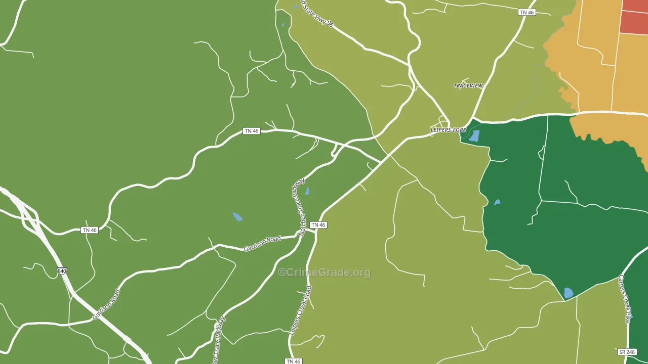 Leipers Fork, TN Map of Assault Rates