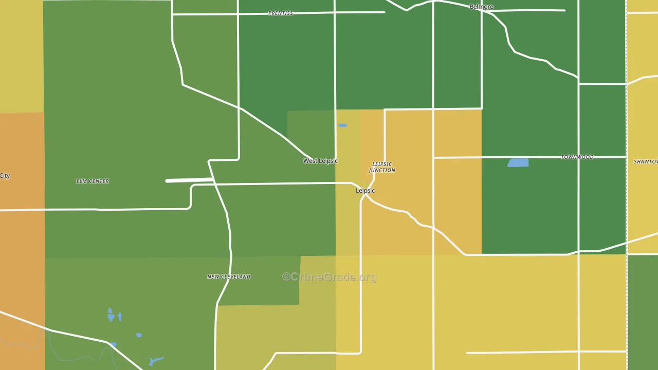 Leipsic, OH Map of Assault Rates