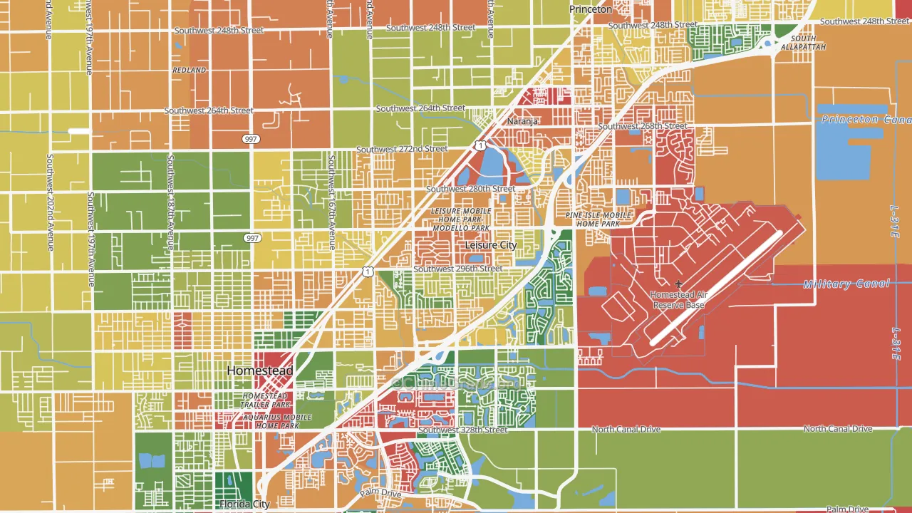 Leisure City, FL Map of Assault Rates