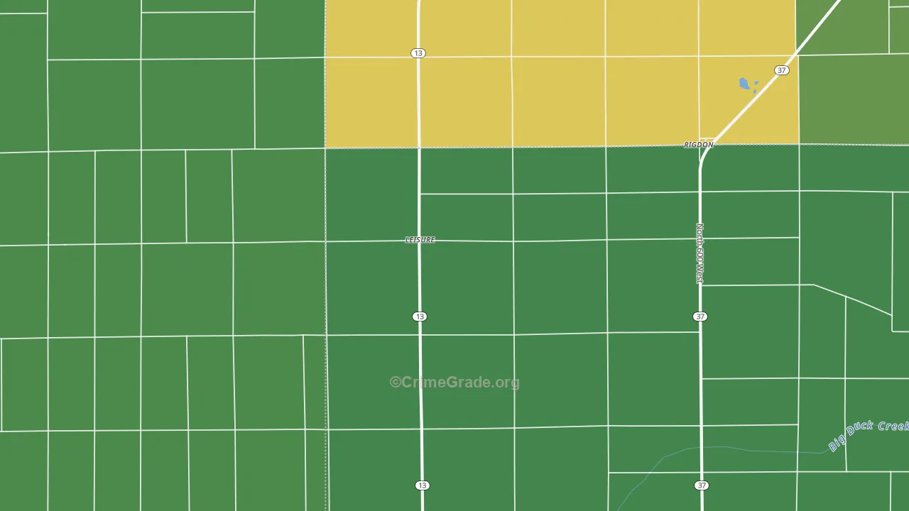 Leisure, IN Map of Assault Rates