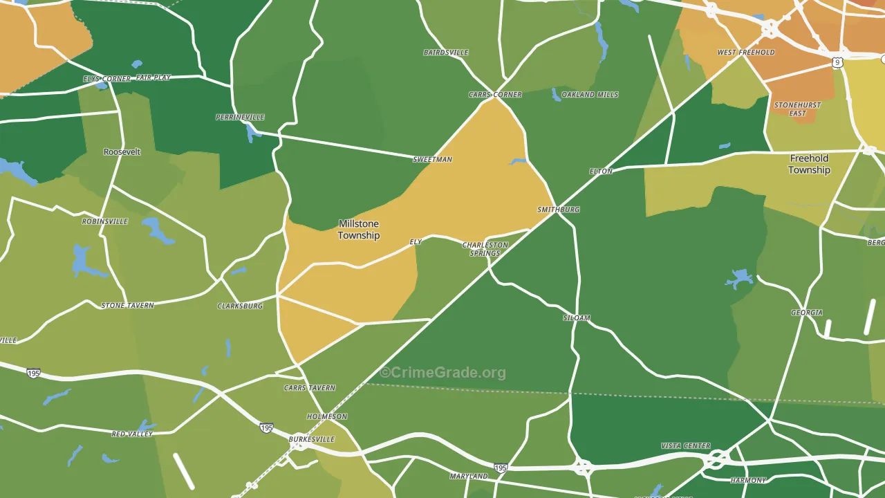 Leisure Knoll, NJ Map of Assault Rates