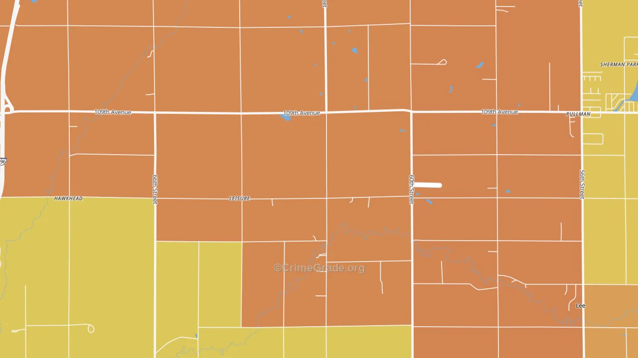 Leisure, MI Map of Assault Rates