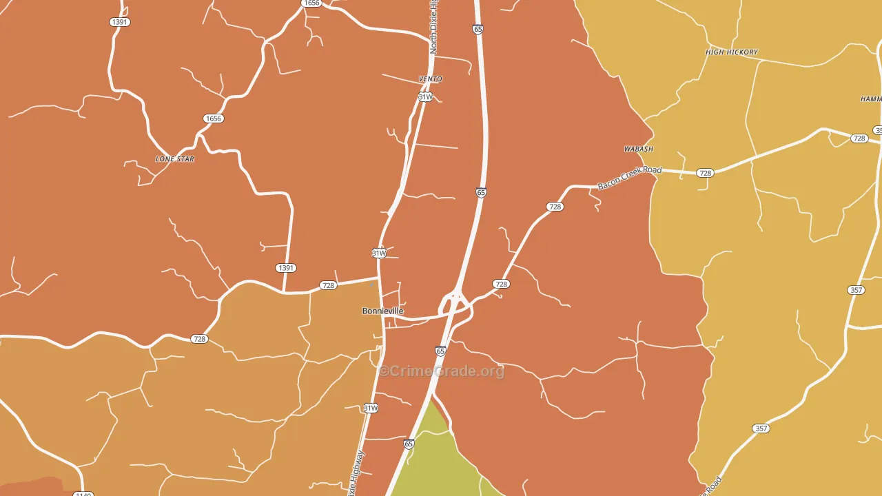 Leitchfield Crossing, KY Map of Assault Rates