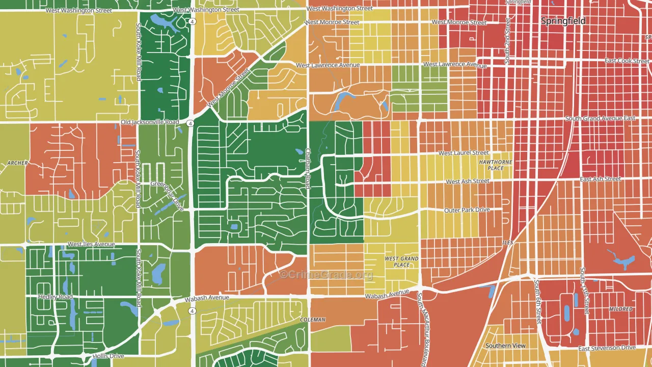 Leland Grove, IL Map of Assault Rates