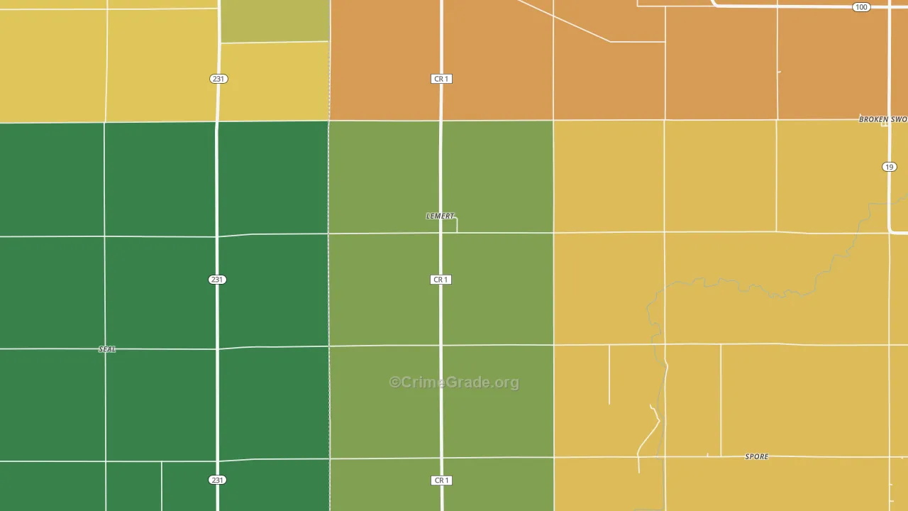 Lemert, OH Map of Assault Rates