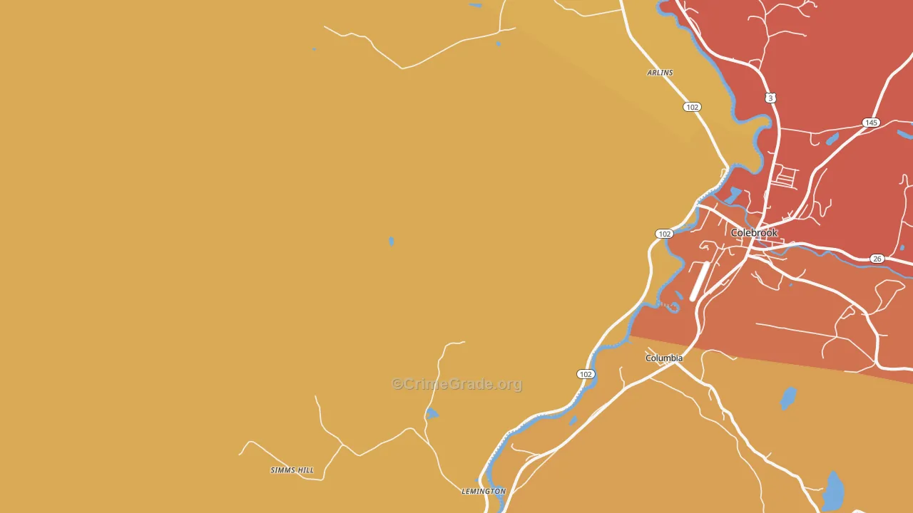 Lemington, VT Map of Assault Rates