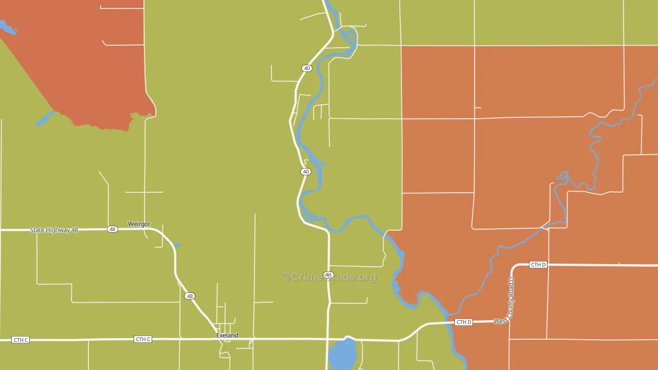 Lemington, WI Map of Assault Rates