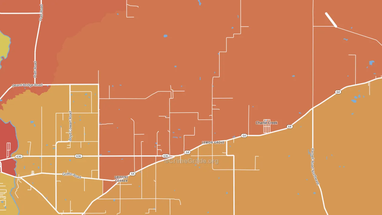 Lemon Grove, FL Map of Assault Rates