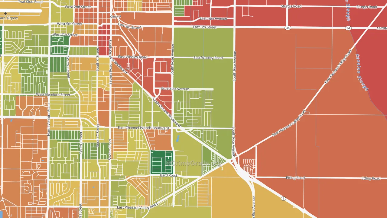 Lemonwood Eastmont, Oxnard, CA Map of Assault Rates
