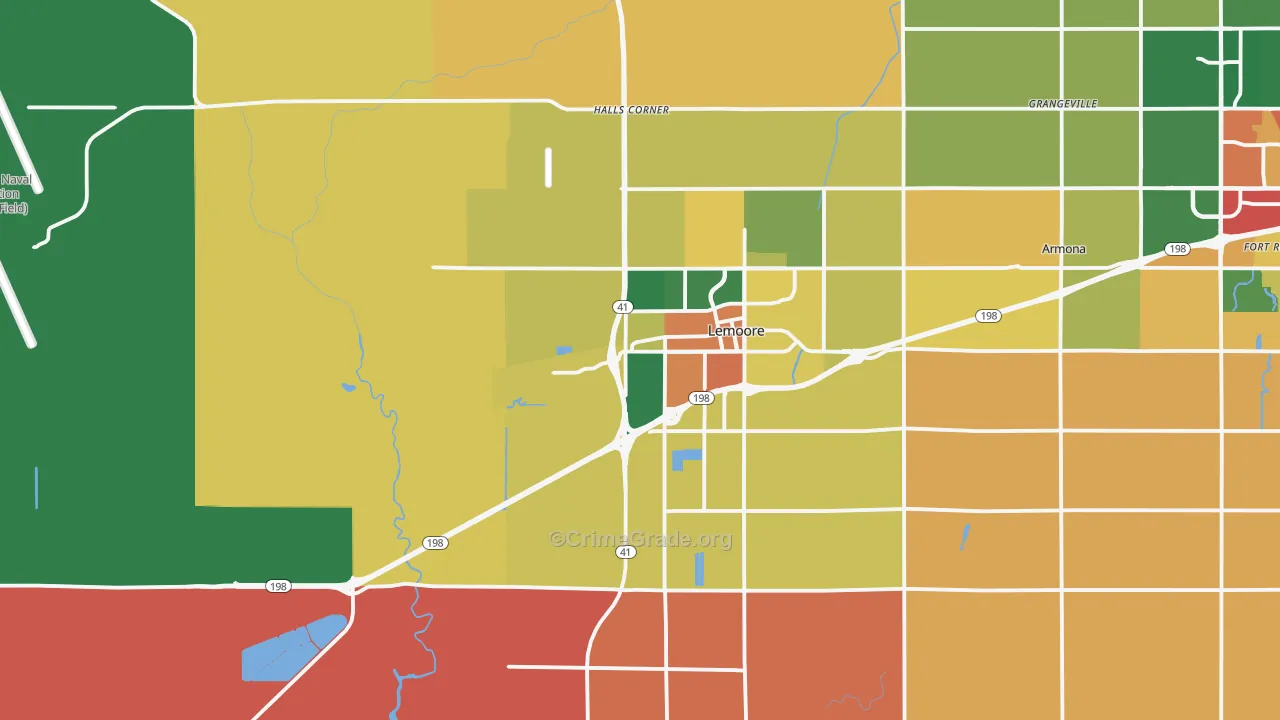 Lemoore, CA Map of Assault Rates