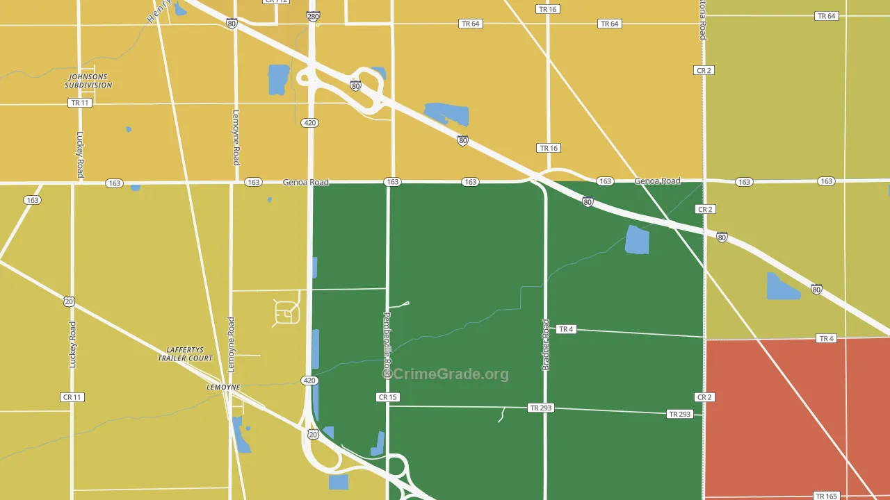 Lemoyne, OH Map of Assault Rates