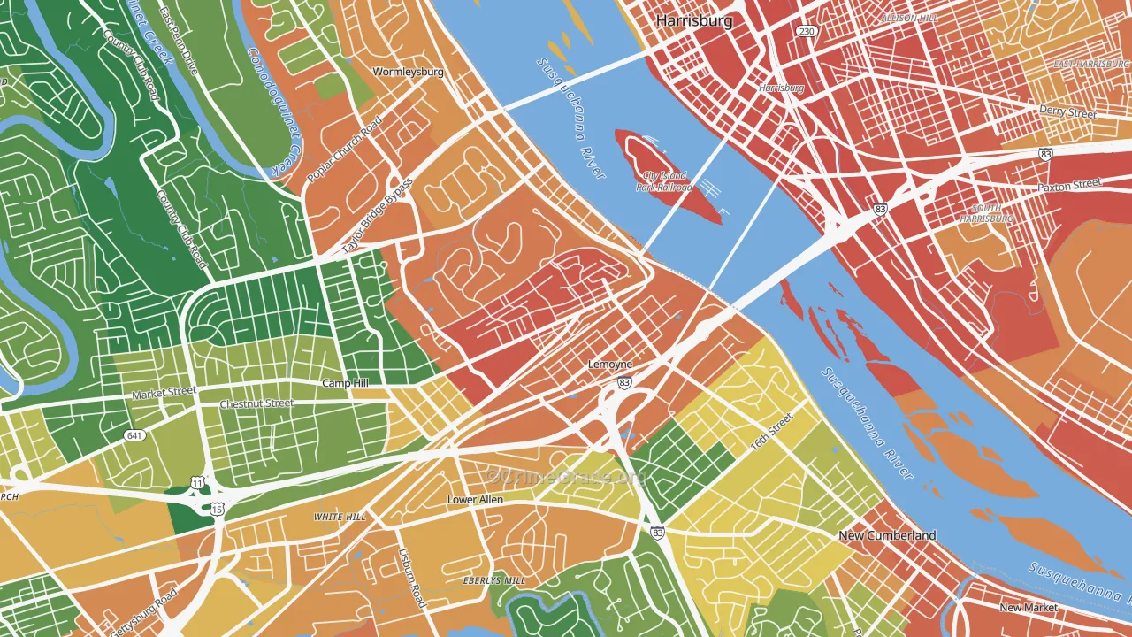 Lemoyne, PA Map of Assault Rates