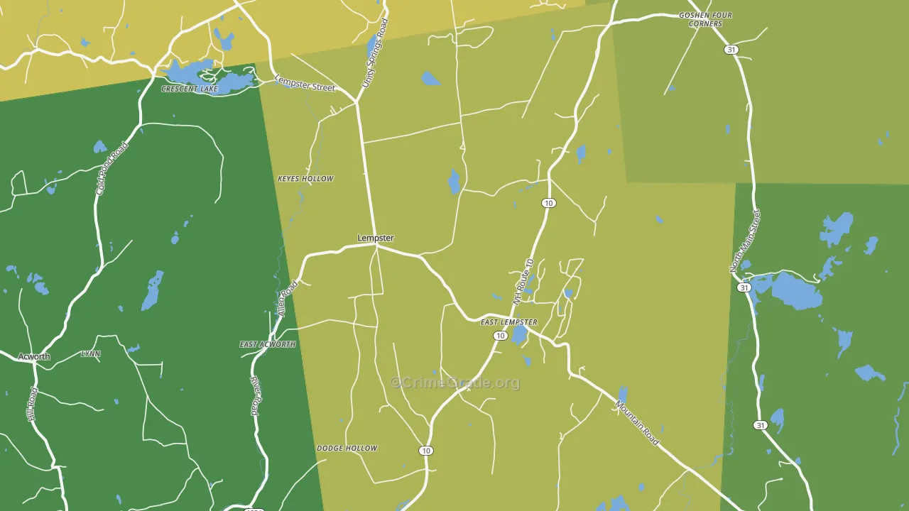 Lempster, NH Map of Assault Rates