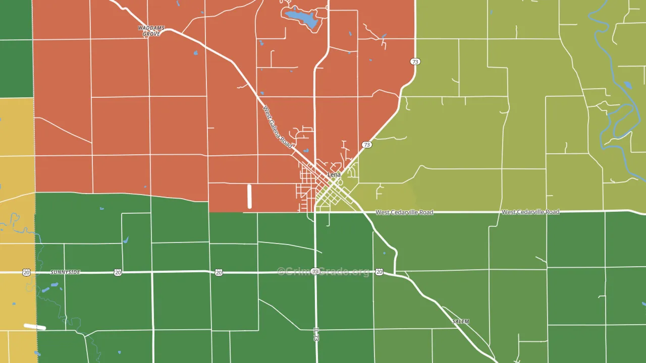Lena, IL Map of Assault Rates