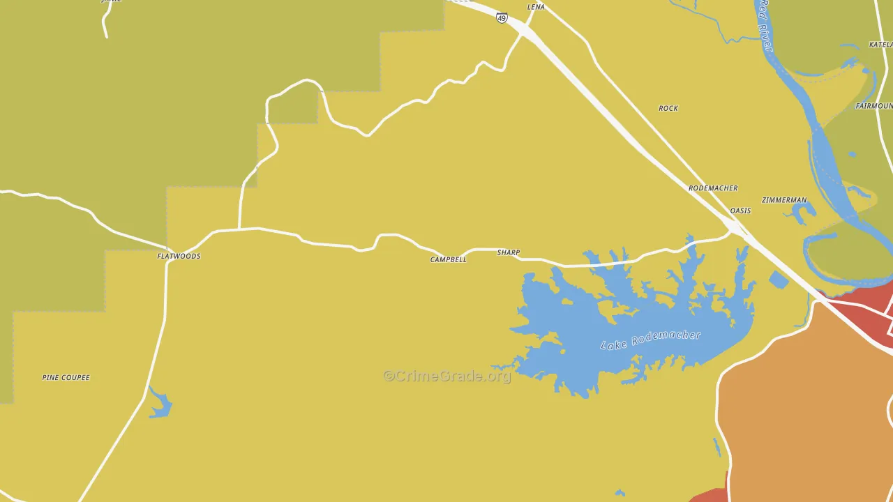 Lena, LA Map of Assault Rates