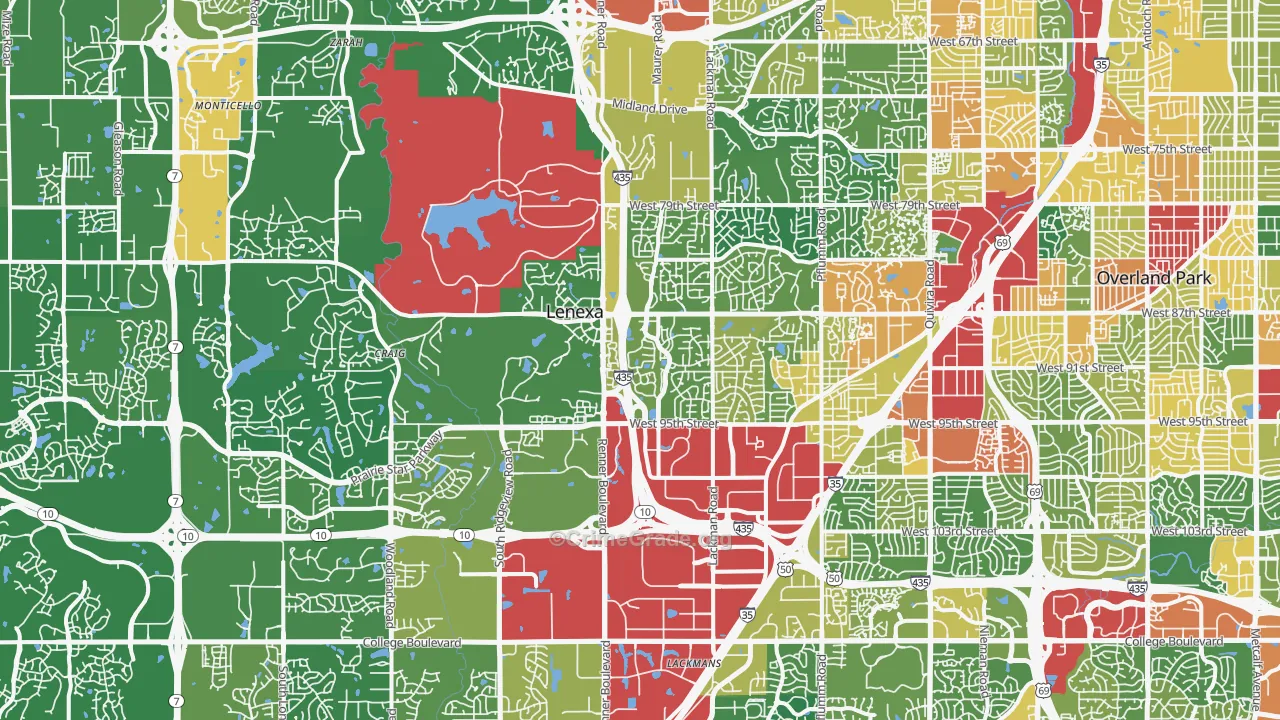 Lenexa, KS Map of Assault Rates