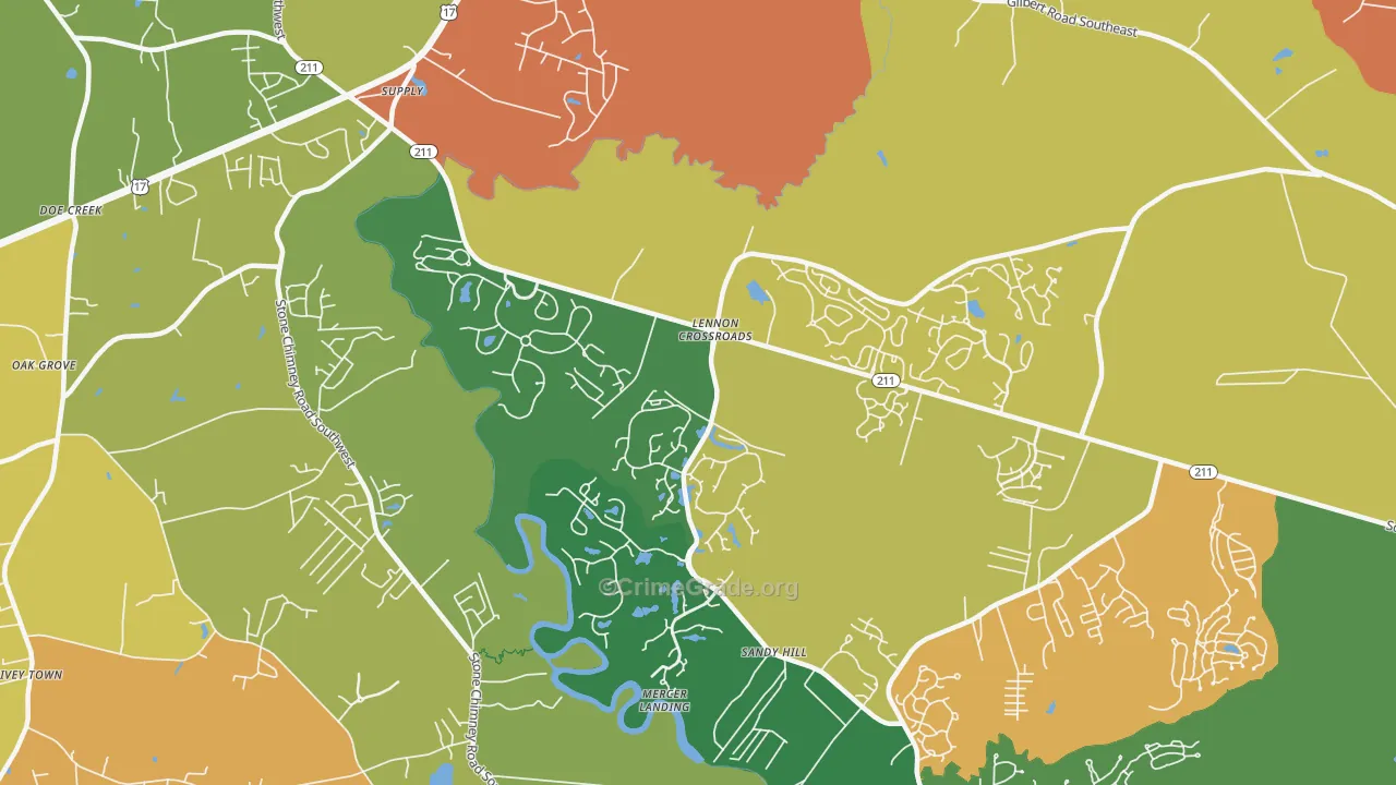 Lennon Crossroads, NC Map of Assault Rates