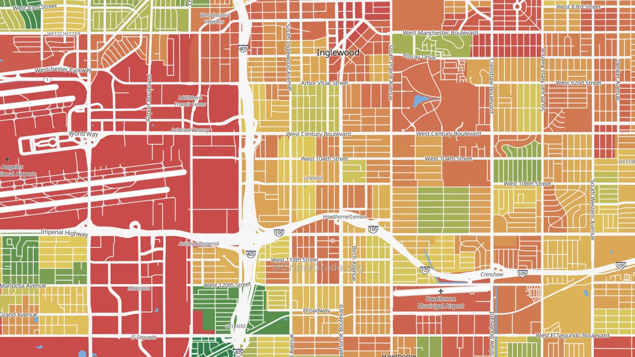 Lennox, CA Map of Assault Rates