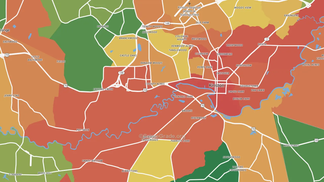 Lenoir County, NC Map of Assault Rates