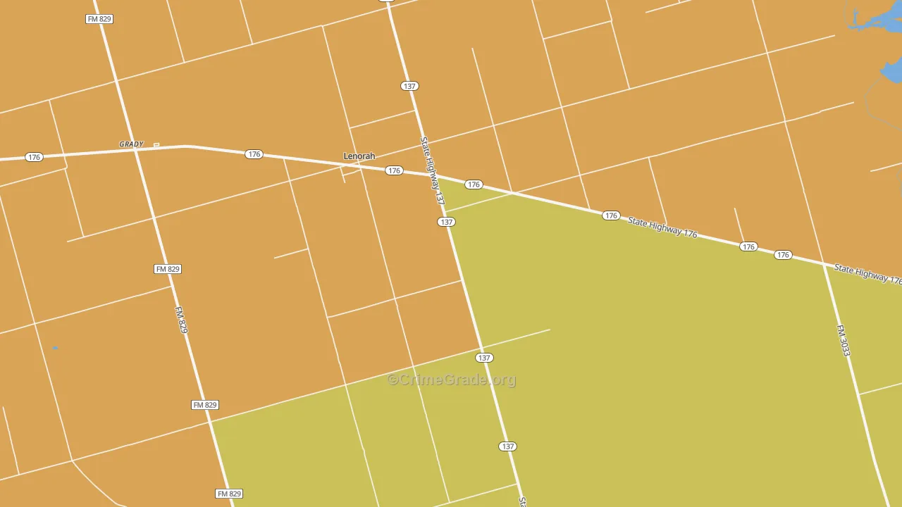 Lenorah, TX Map of Assault Rates