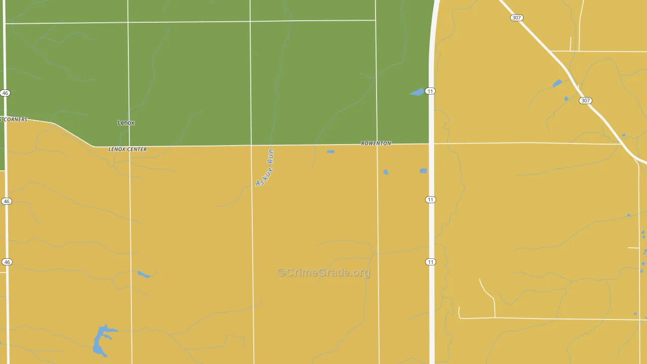 Lenox Center, OH Map of Assault Rates