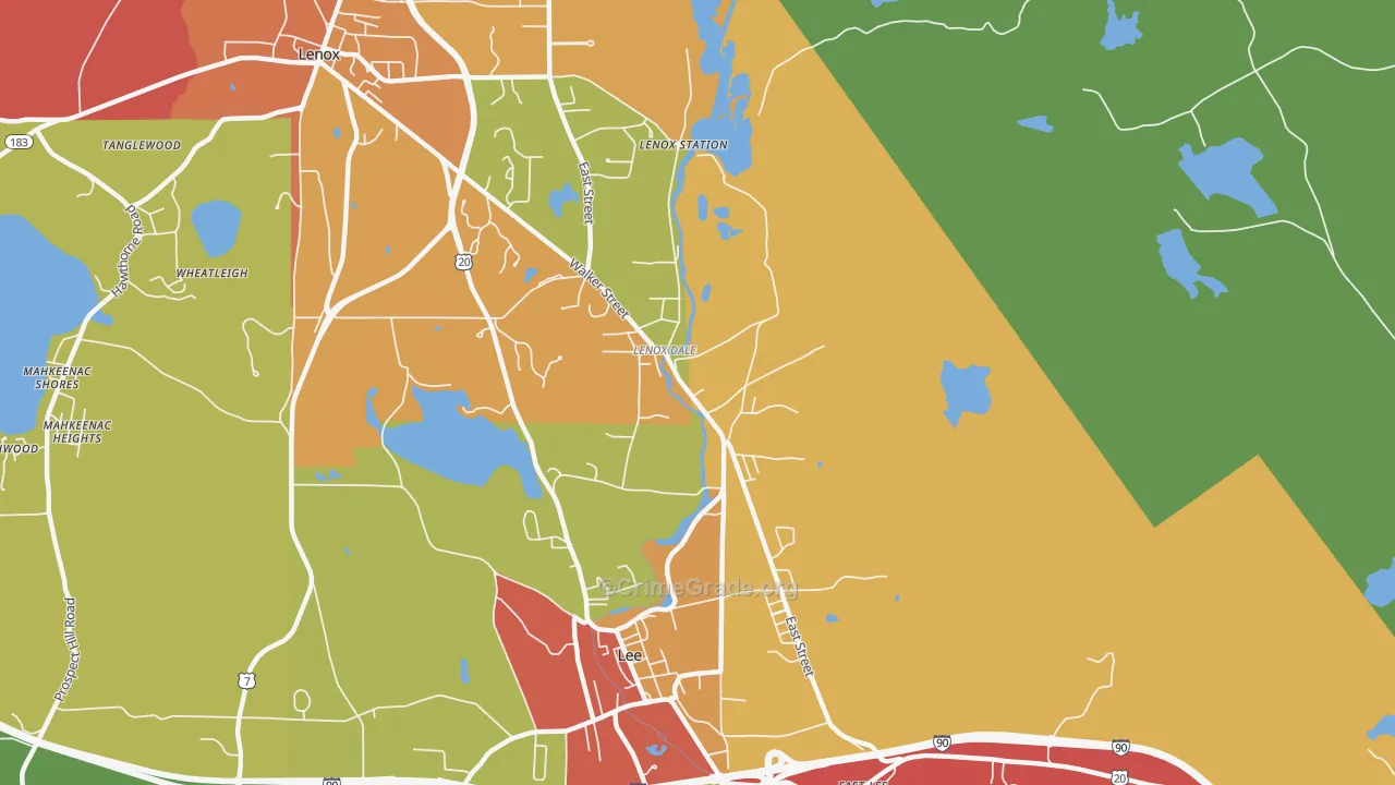 Lenox Dale, MA Map of Assault Rates