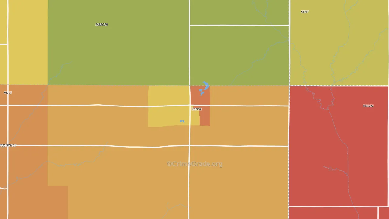 Lenox, IA Map of Assault Rates