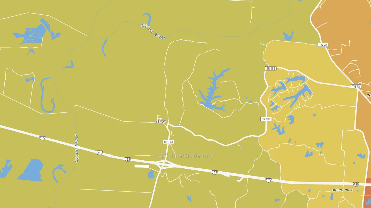 Lenox, TN Map of Assault Rates