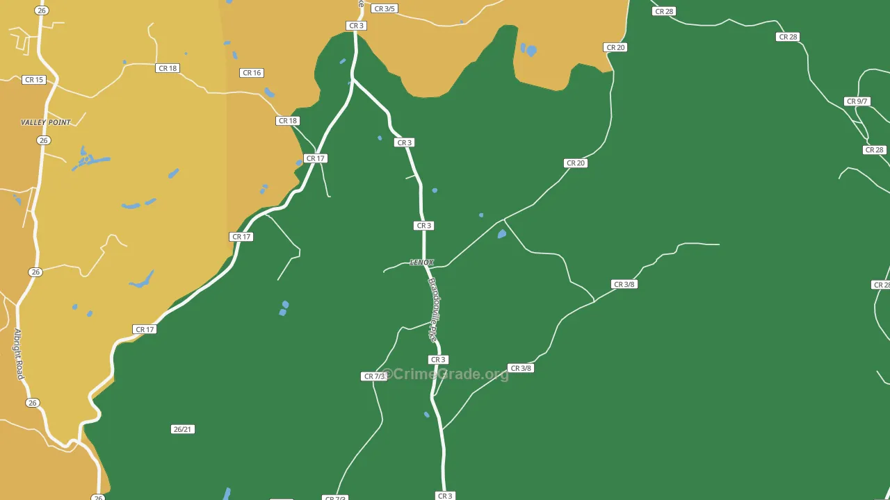 Lenox, WV Map of Assault Rates