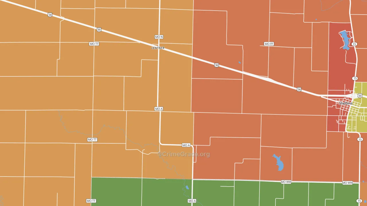 Lentner, MO Map of Assault Rates