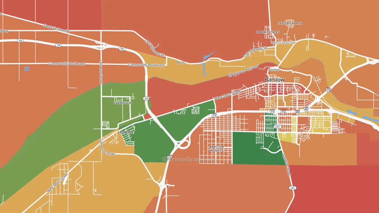 Lenwood, CA Map of Assault Rates