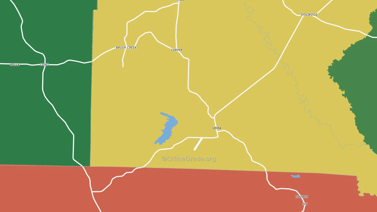 Leola, AR Map of Assault Rates