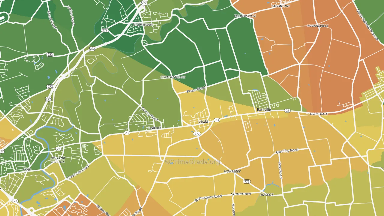 Leola, PA Map of Assault Rates