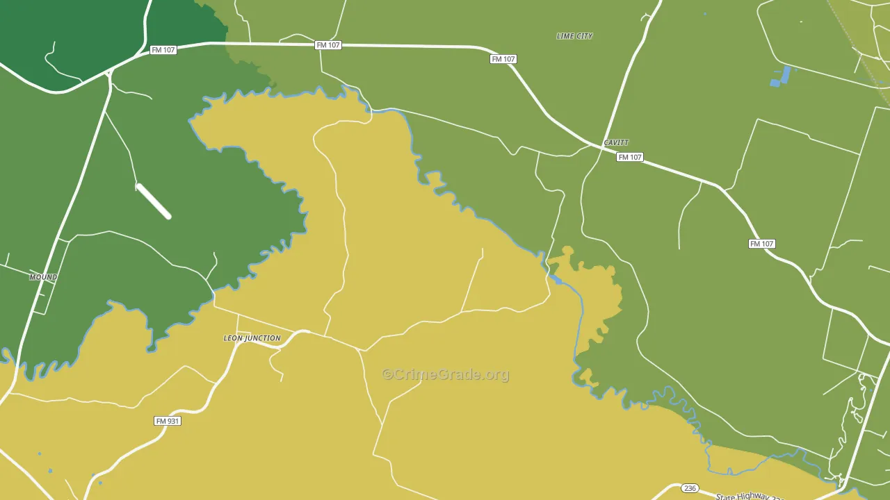 Leon Junction, TX Map of Assault Rates