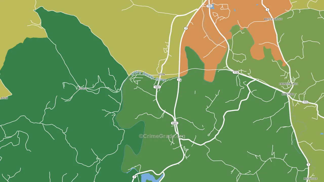 Leon, KY Map of Assault Rates
