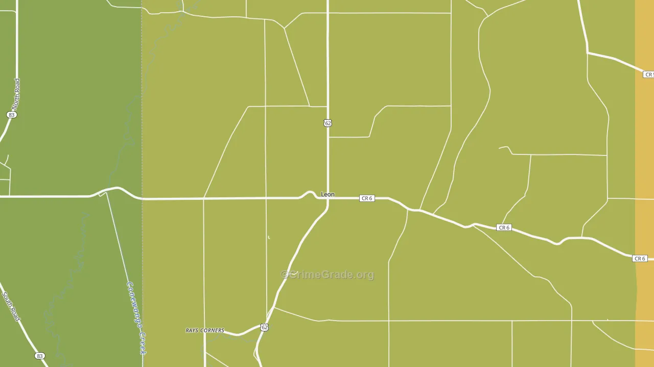 Leon, NY Map of Assault Rates