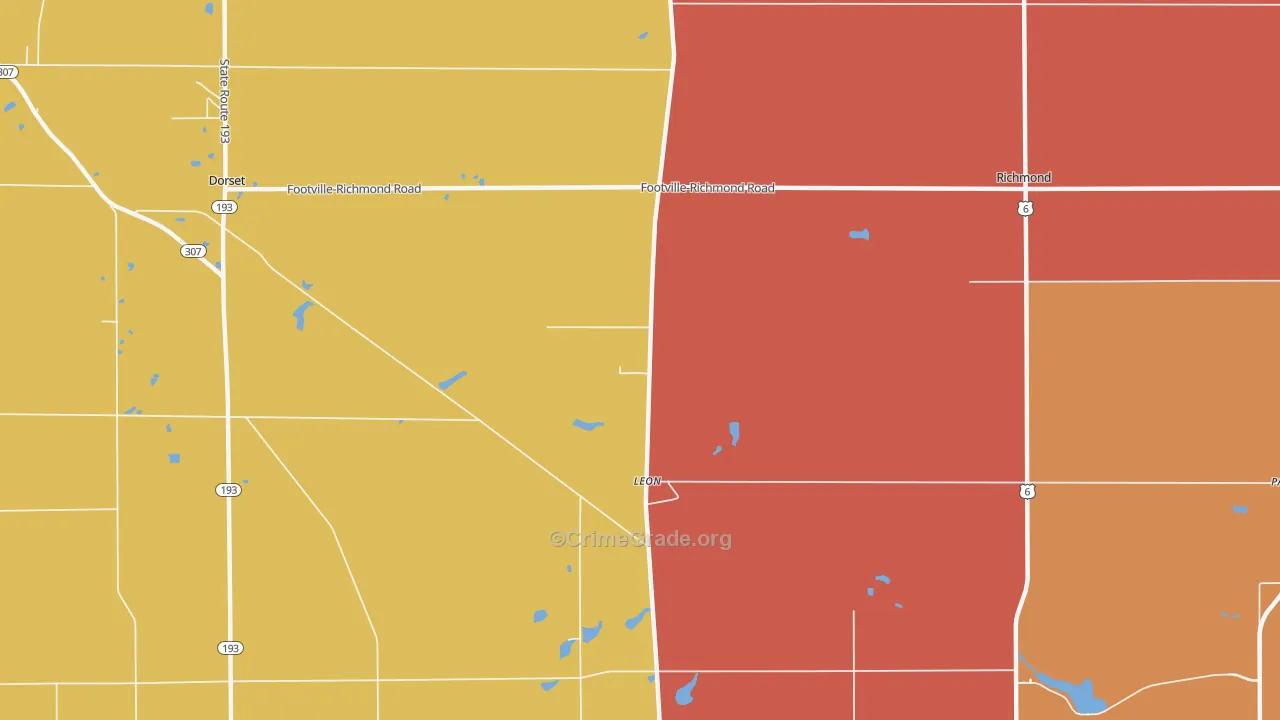 Leon, OH Map of Assault Rates
