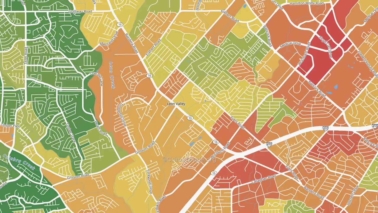 Leon Valley, TX Map of Assault Rates