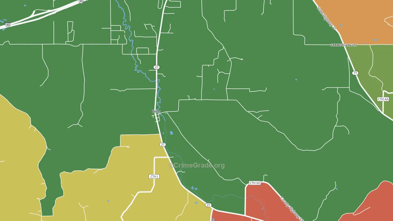 Leon, WI Map of Assault Rates