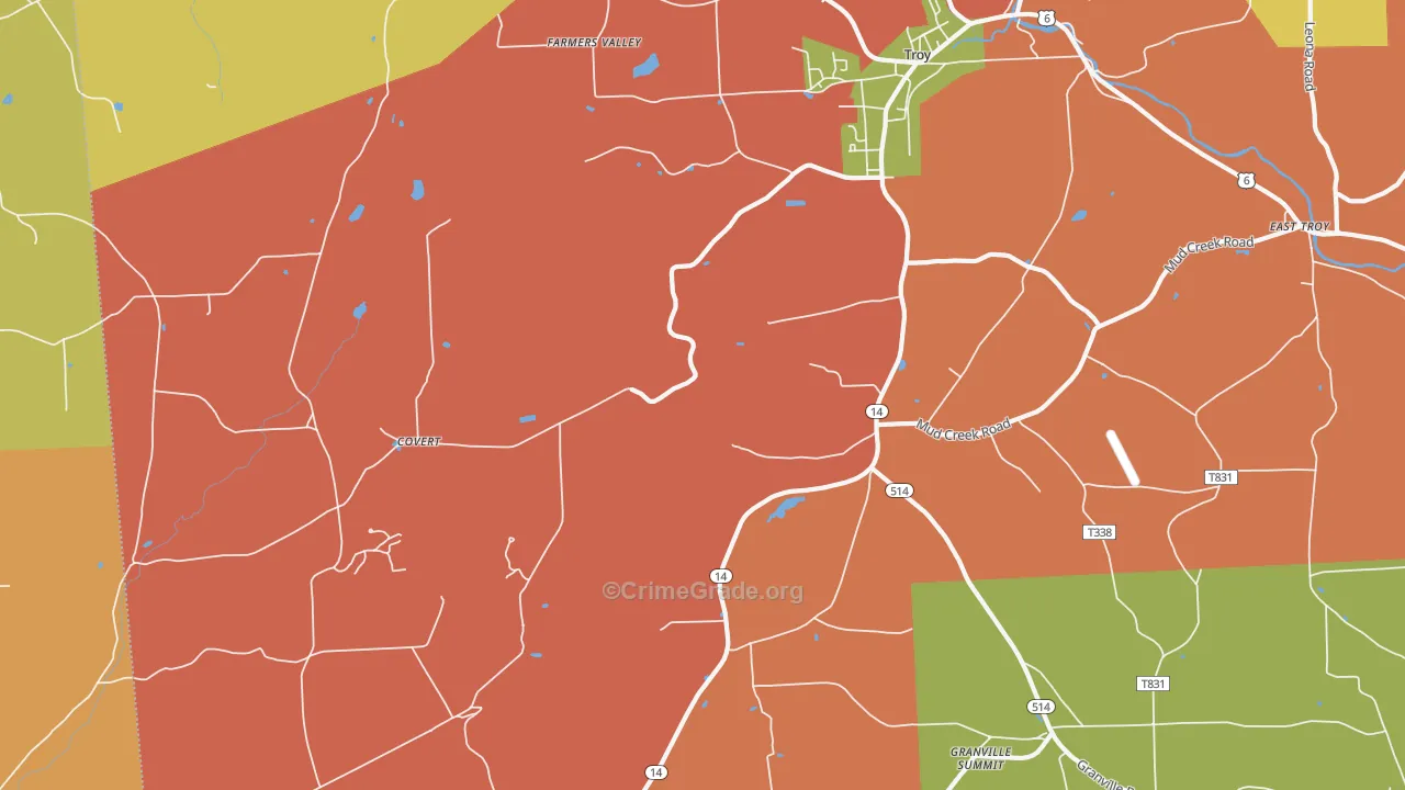 Leona, PA Map of Assault Rates