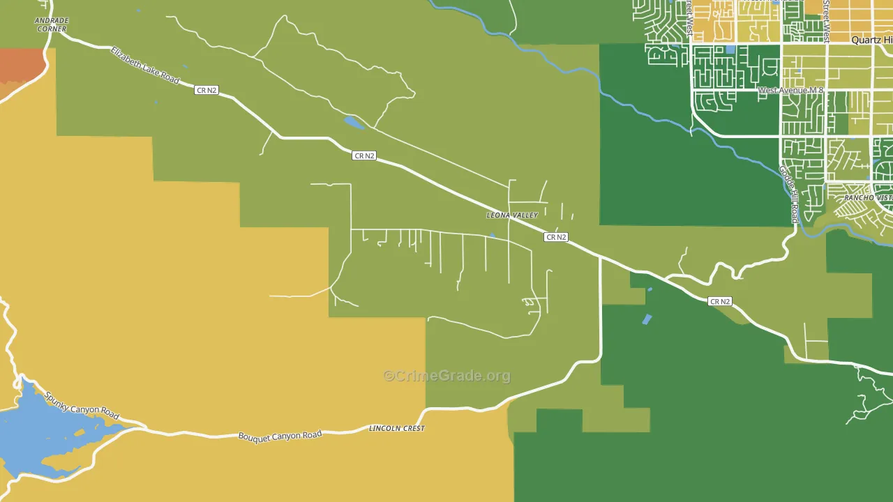 Leona Valley, CA Map of Assault Rates