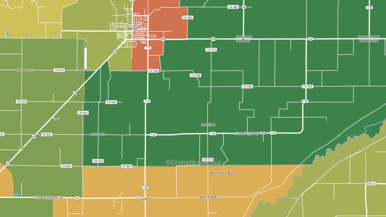 Leonard, AR Map of Assault Rates